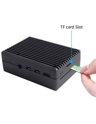 Aluminum Alloy Cooling Case for Raspberry Pi 4B-Black