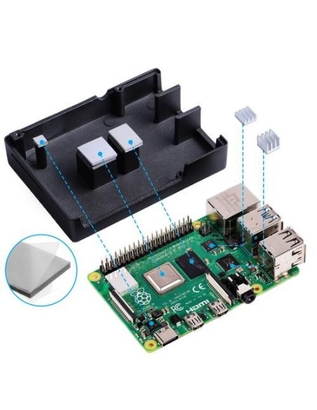 Aluminum Alloy Cooling Case for Raspberry Pi 4B-Black