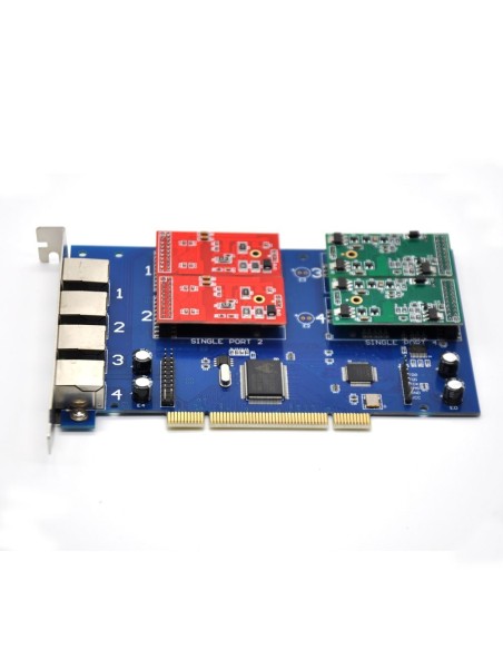 4 Ports Analog Card, Single Side with 4 Single FXS/FXO (4U)
