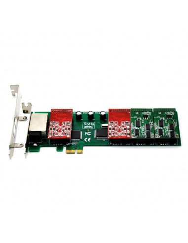8 ports analog card, single side with 4 dual FXS/FXO, PCI Express  use for 2U, 4U PC case