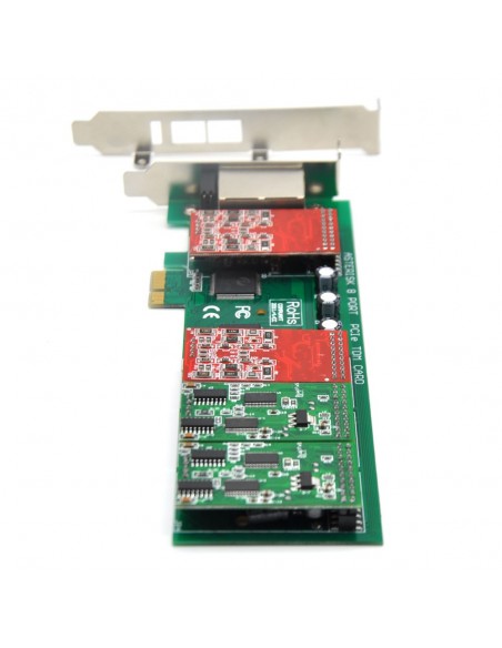 8 ports analog card, single side with 4 dual FXS/FXO, PCI Express  use for 2U, 4U PC case
