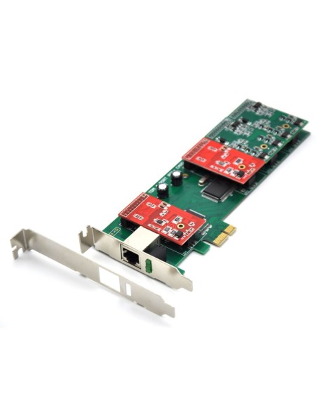 4 ports analog card, single side with 4 single FXS/FXO, PCI Express, use for 2U, 4U PC case