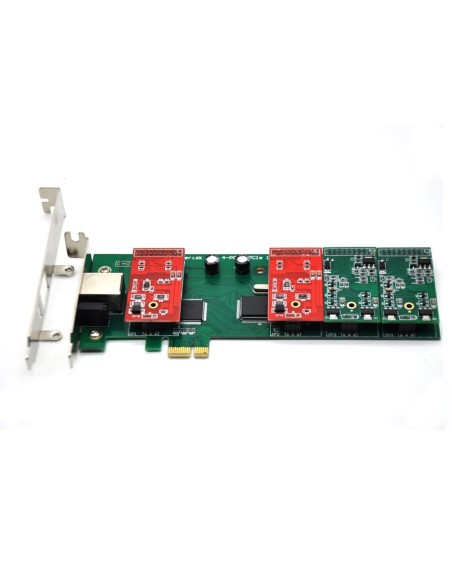 4 ports analog card, single side with 4 single FXS/FXO, PCI Express, use for 2U, 4U PC case