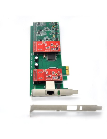 4 ports analog card, single side with 4 single FXS/FXO, PCI Express, use for 2U, 4U PC case
