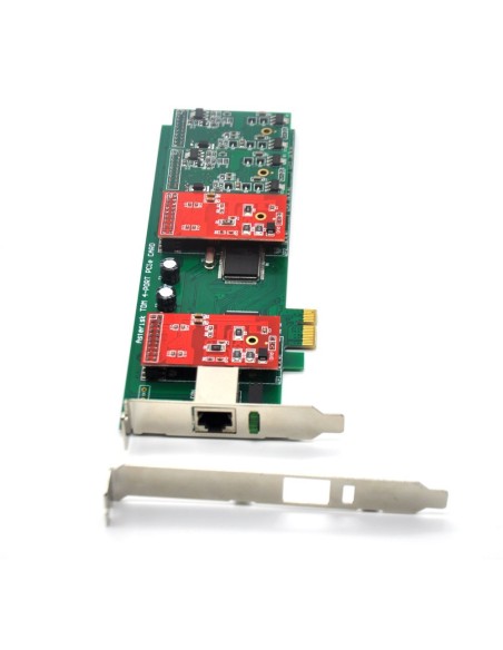 4 ports analog card, single side with 4 single FXS/FXO, PCI Express, use for 2U, 4U PC case