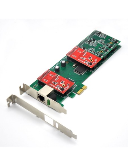 4 ports analog card, single side with 4 single FXS/FXO, PCI Express, use for 2U, 4U PC case