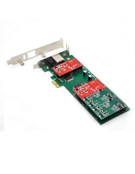 4 ports analog card, single side with 4 single FXS/FXO, PCI Express, use for 2U, 4U PC case