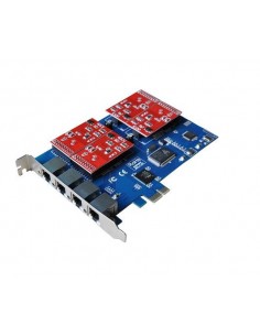 4 ports analog card, single side with 4 single FXS/FXO, PCI Express, use for 4U PC ca