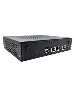Boingfire BFN1KB: A compact black industrial device with ports, LED indicators, and a sturdy metal chassis