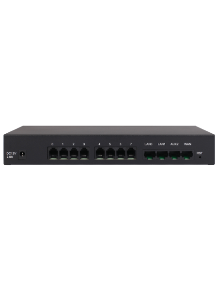 DAG1000 8O - 8 FXO Analog VoIP Gateway. Back View