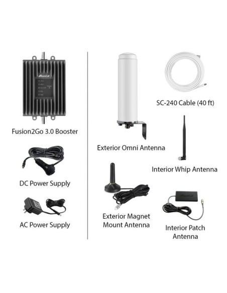 Fusion2Go 3.0 RV 4G LTE/5G Cell Phone Signal Booster Kit