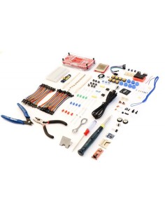 MAKERbuino kit with tools. Content picture.