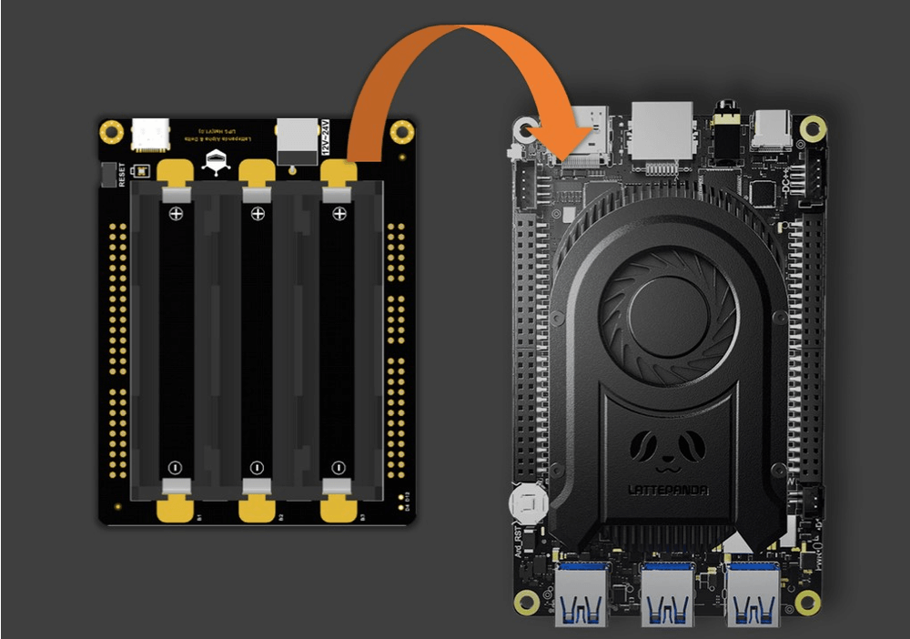 LattePanda UPS Hat Installation Figure 1